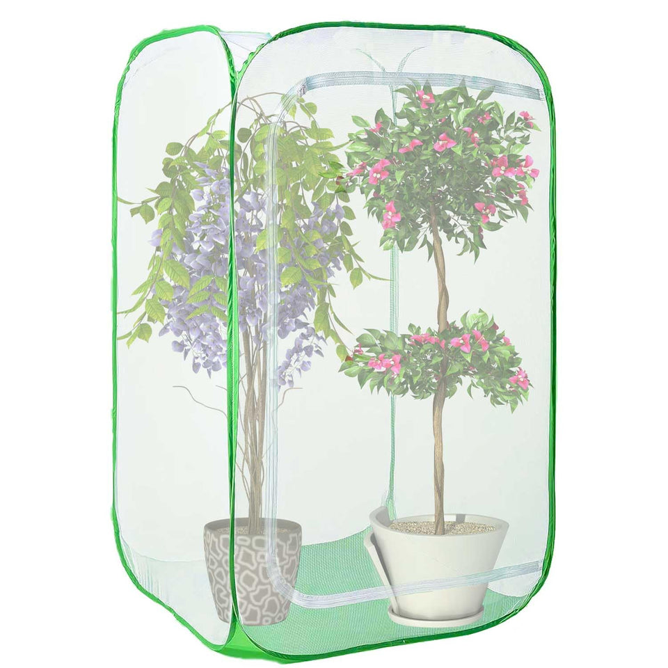 DredQcco 36in garden mesh cover over bed protects vegetables from pests while allowing light.