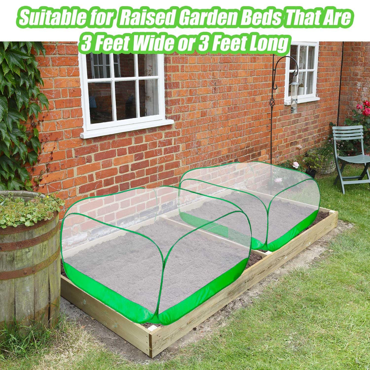 DredQcco pop-up plant cover protects fruits and vegetables in raised beds