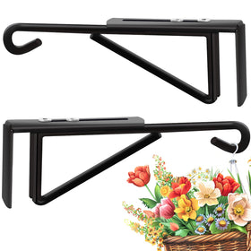 Dreecy adjustable fence hook plant hanger on railing offers secure outdoor display and versatile plant placement.