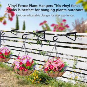 Dreecy heavy-duty coated-steel fence hook offers durable support for garden decor.