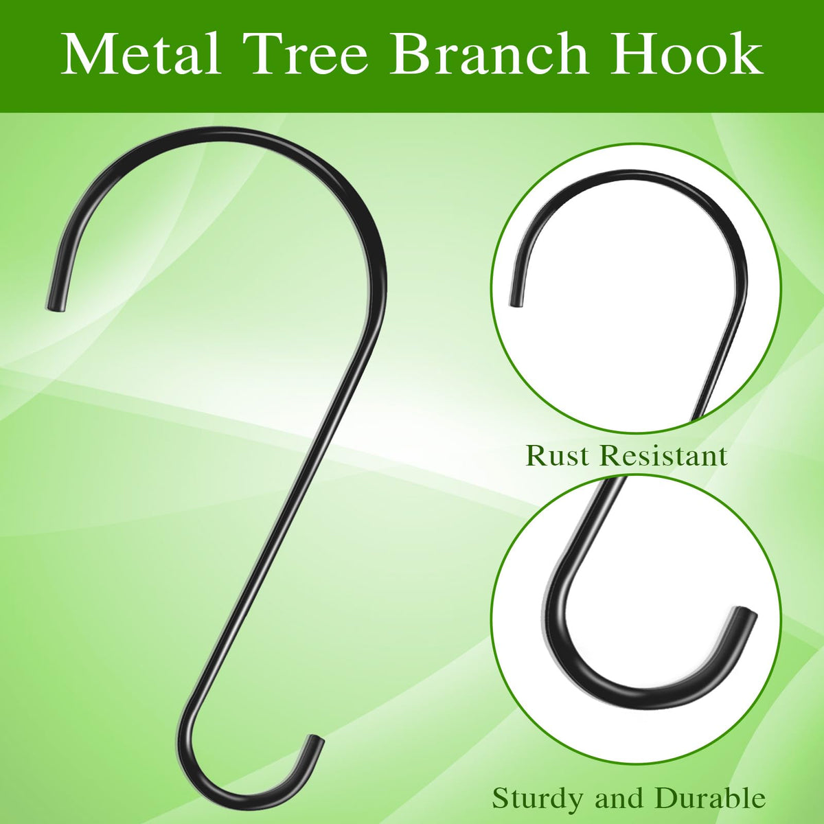 Dreecy heavy-duty S-hook for outdoors offers rust-resistant performance for garden use.