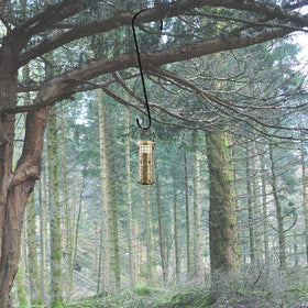 Dreecy lantern hook in black is ideal for garden lighting.