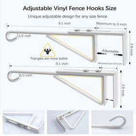 Dreecy fence hook enables tool-free, non-damaging installation on any fence.