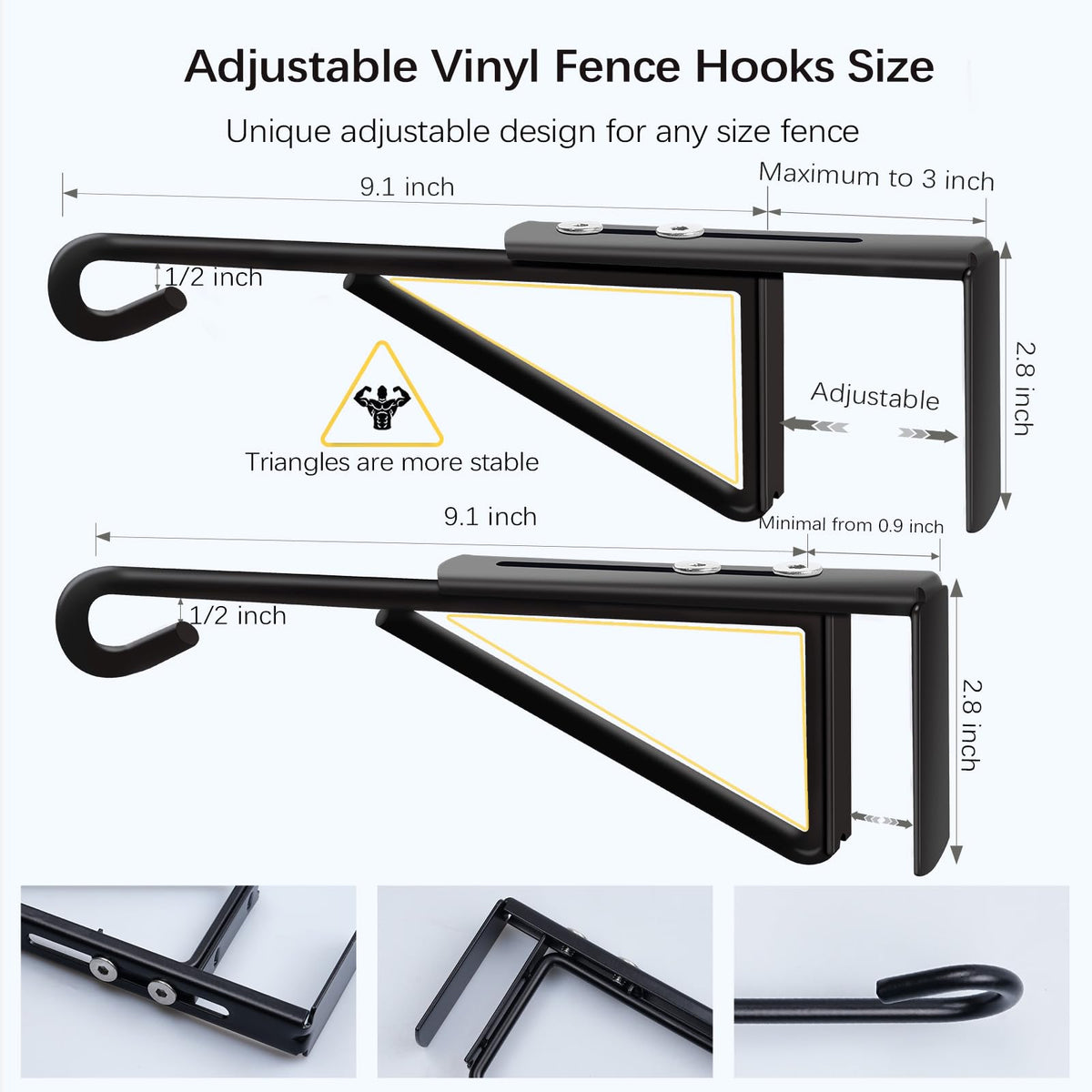 Dreecy over-the-railing fence hook installation helps quick setup without drilling.