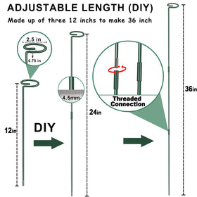Dreecy plant stake assembly steps simplify securing stems.