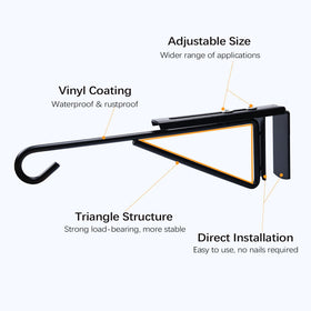 Dreecy triangle-structure fence hook increases stability for heavier items.