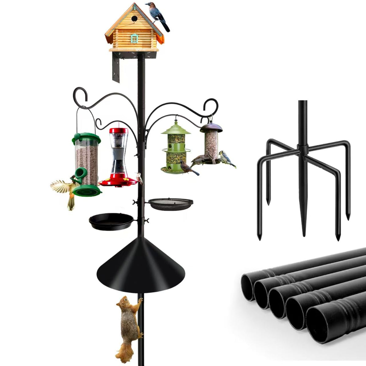 DreiPanda bird feeder pole at 92 inches for optimal garden viewing