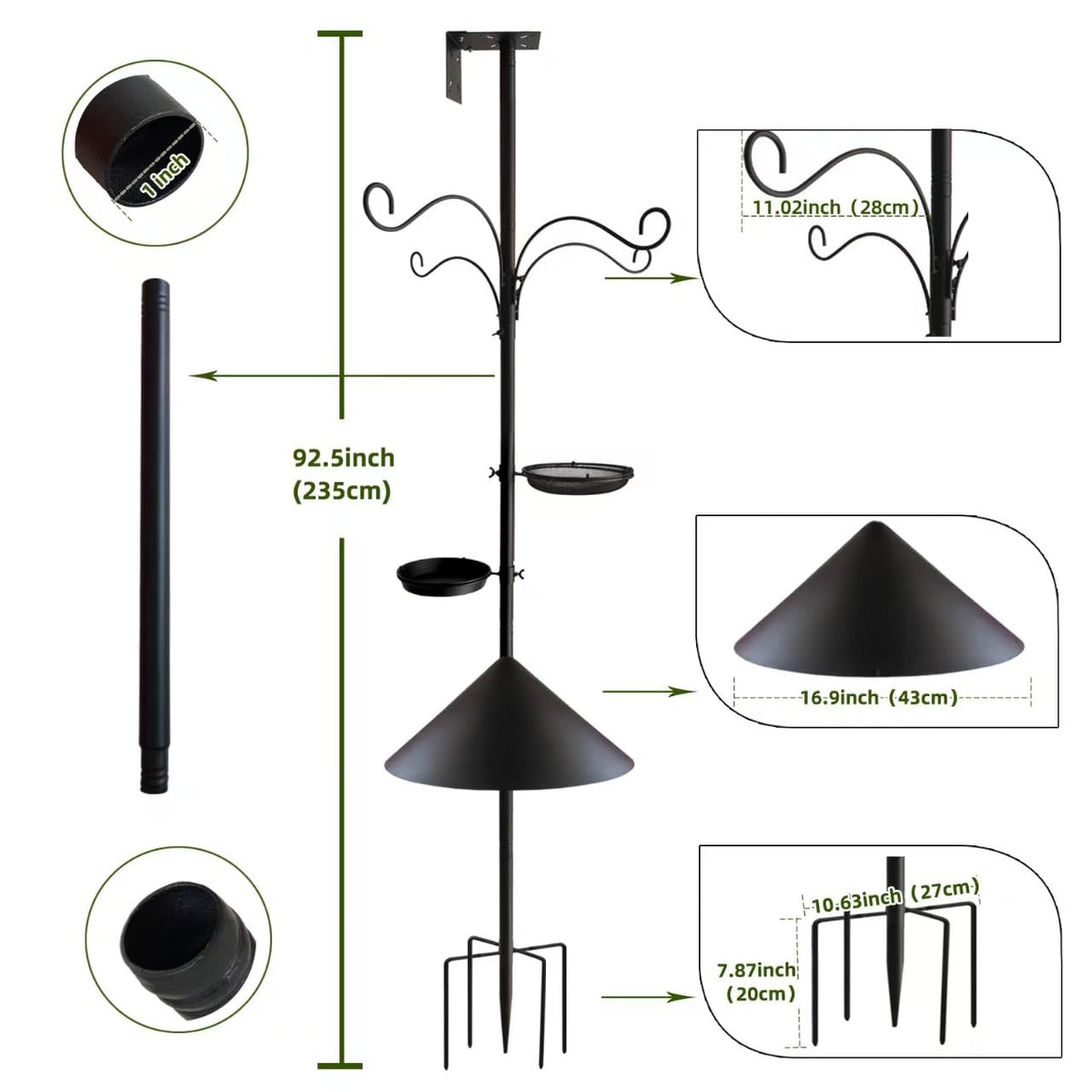 DreiPanda squirrel proof baffle deters raiders while feeding birds