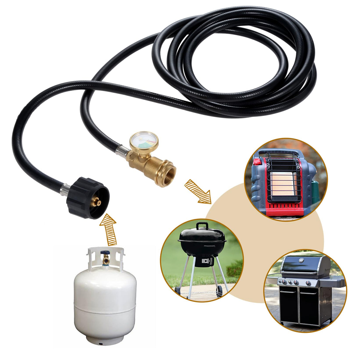 DRELD RV camping setup with extended hose for flexible placement