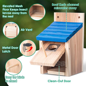 Dreyoo cedar bird box interior with fledgling grooves.