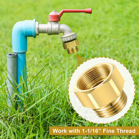 Dreyoo 1-1/16 fine-thread adapter connects hoses easily, reducing leaks.