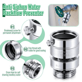 Dreyoo backflow preventer with metal body resists corrosion.
