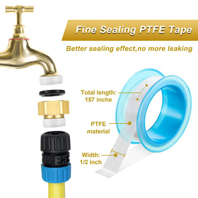 Dreyoo brass faucet adapter includes washer and plumber's tape for secure, leak-free fit.