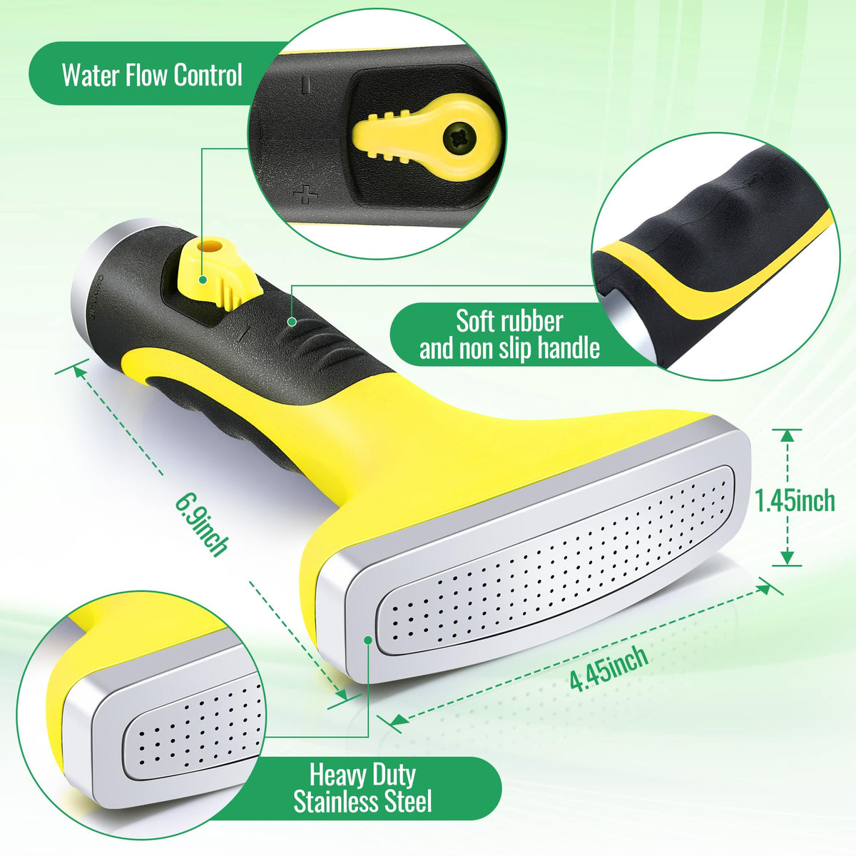 Dreyoo Fan Nozzle adjustable-flow shows customizable spray pressure for plants.