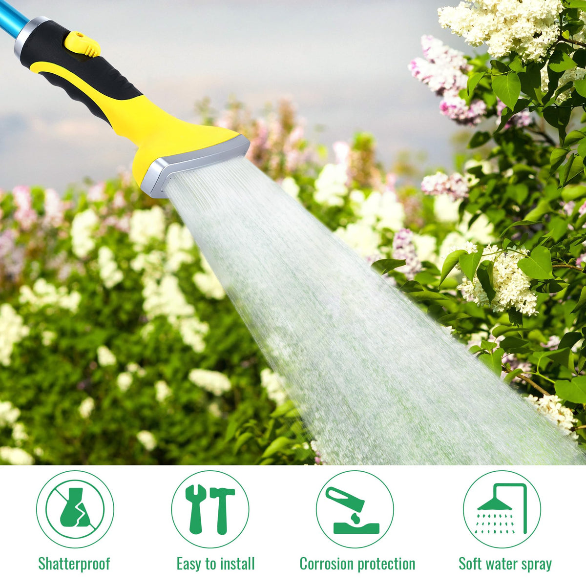Dreyoo Fan Nozzle dual-pack provides two sprayers for versatile watering tasks.