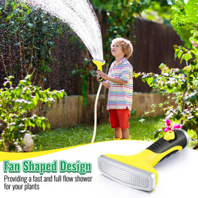 Dreyoo Fan Nozzle yellow color enhances visibility and ease of use in yard.