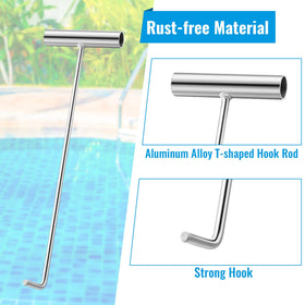Dreyoo pool cleaner supplies hook with skimmer basket, easily retrieves debris.