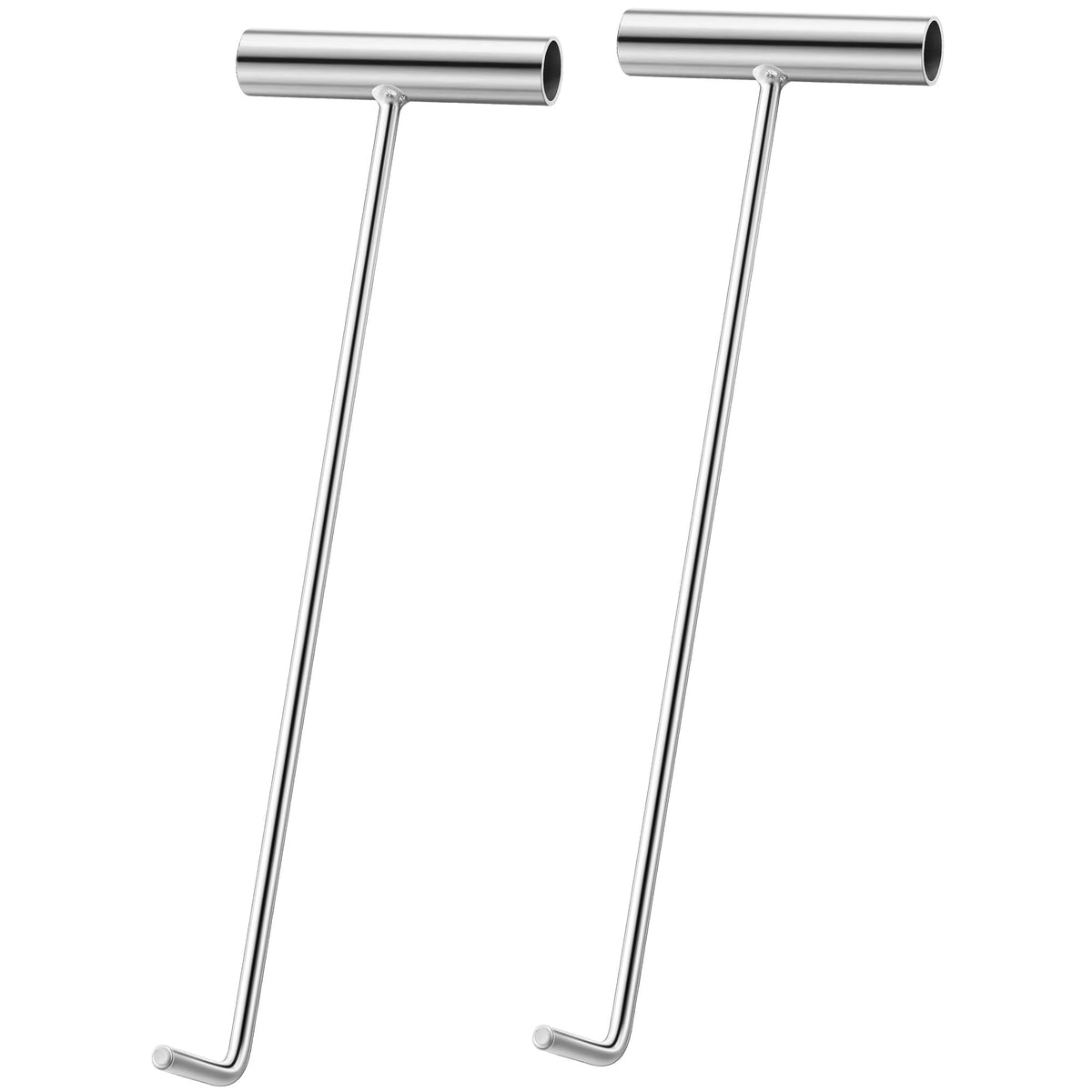 Dreyoo skimmer basket hook 12in being used to lift basket with less bending.