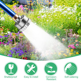 Dreyoo soft mist watering reduces splash while evenly moistening pots and nursery plants.