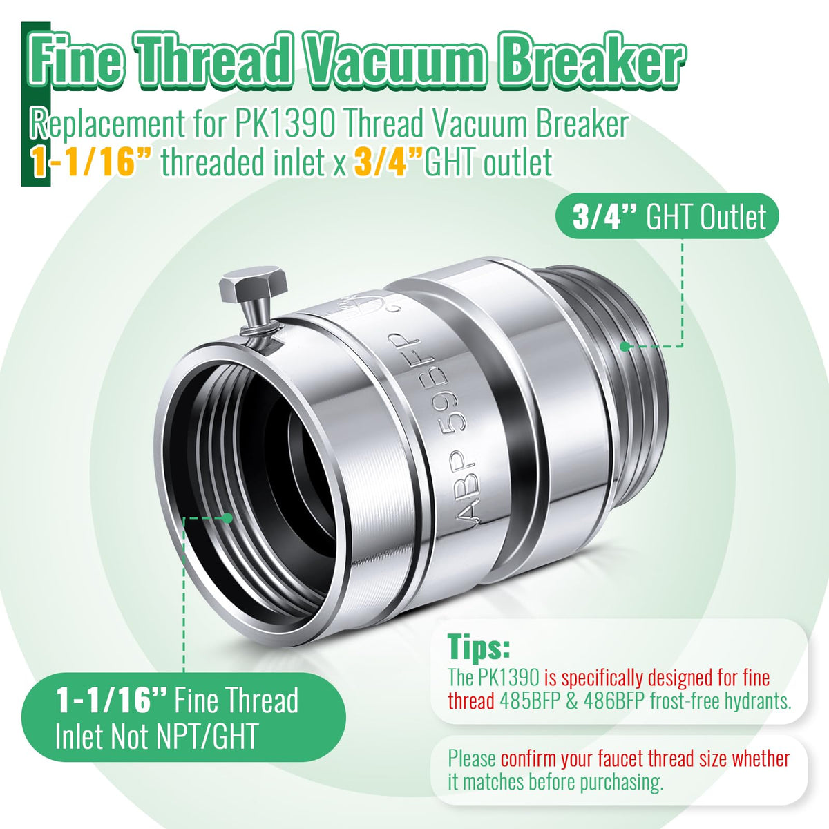 Dreyoo vacuum breaker hose connection with sealing tape guarantees reliable installation.