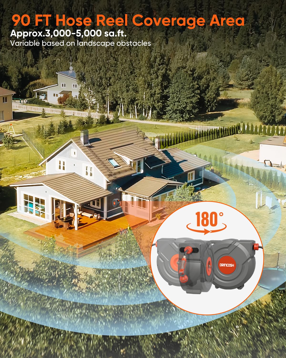 DRINCOSH hose diameter 5-8 inch delivers faster water flow for efficient watering.