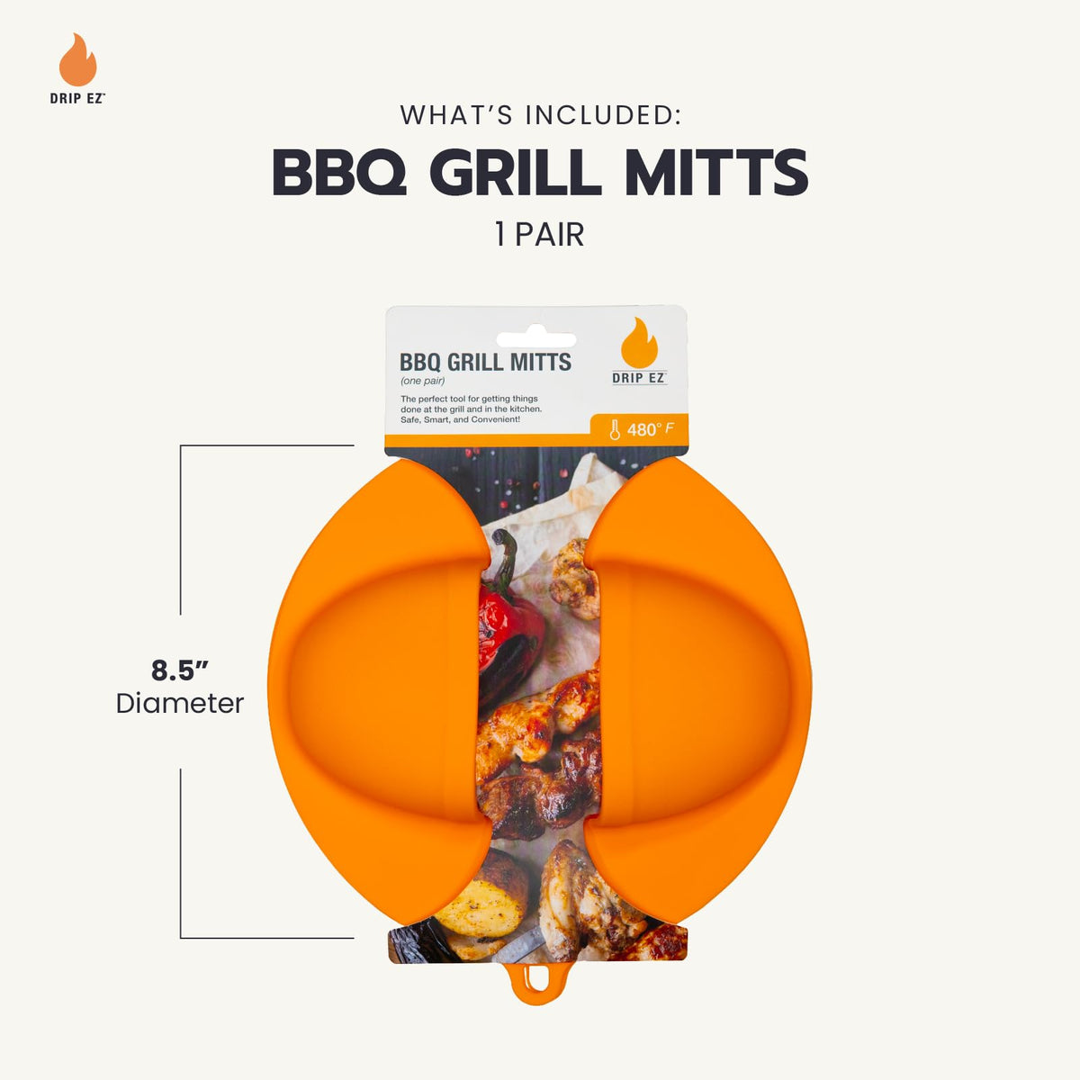 Drip EZ BBQ Mitts compact design fits easy storage on ready-for-action setups.