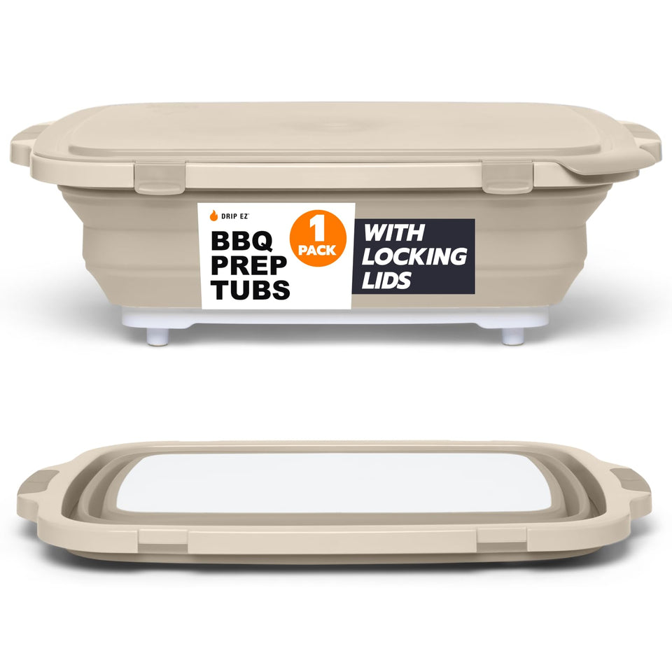 Drip EZ Collapsible BBQ Prep Tub XL in-use with marinating ingredients