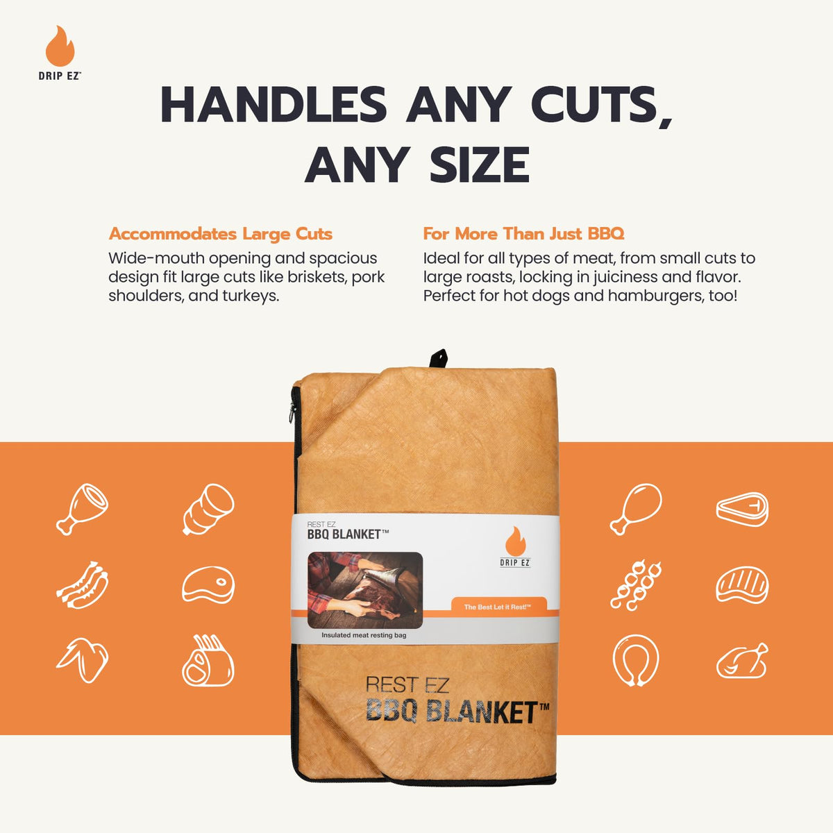 Drip EZ Rest EZ BBQ Blanket rugged exterior designed for durability during busy cooks.