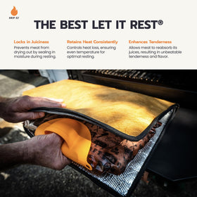 Drip EZ Rest EZ BBQ Blanket interior insulation helps retain moisture during resting.