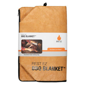 Drip EZ Rest EZ BBQ Blanket shows a wide mouth and zipper for easy handling of large meats.