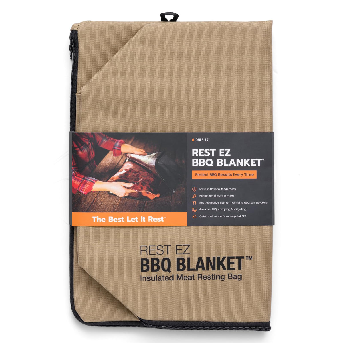 Drip EZ Rest EZ BBQ Blanket wide mouth for easy access and moisture retention.