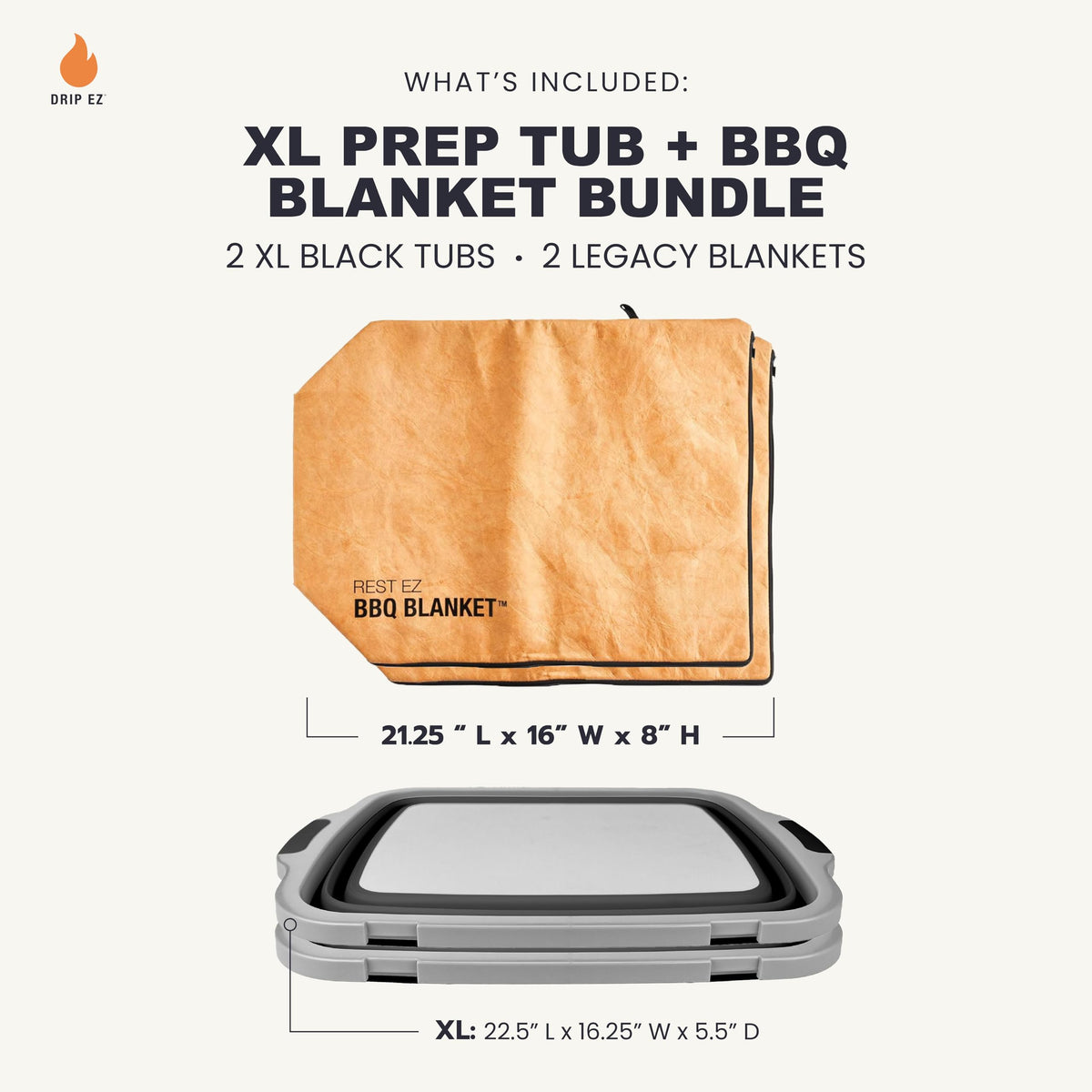 Drip EZ XL Prep Tub with lid open shows roomy interior for marinating