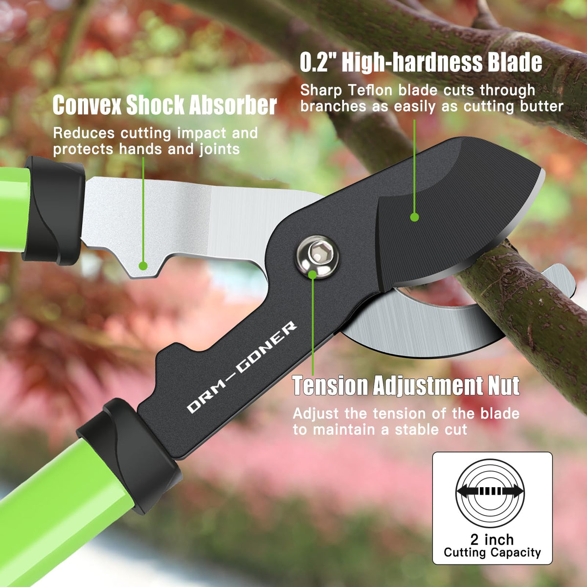 DRM-GDNER SecureLock mechanism shown for safe blade locking.