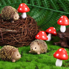 Droutti fairy garden mushroom figurine 01 adds whimsy to potted plant displays.