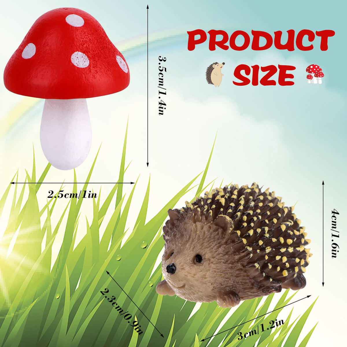 Droutti fairy garden mushroom figurine 02 enhances miniature landscapes with wood texture.