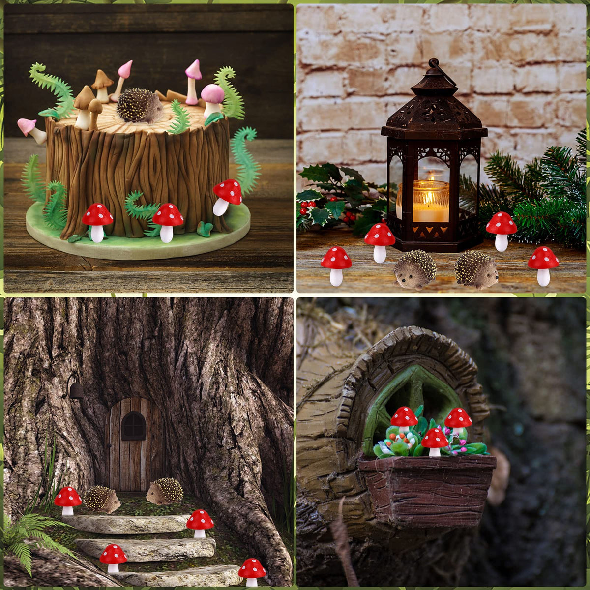 Droutti fairy garden mushroom figurine 05 adds color and whimsy to desk décor.