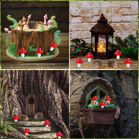 Droutti fairy garden mushroom figurine 05 adds color and whimsy to desk décor.