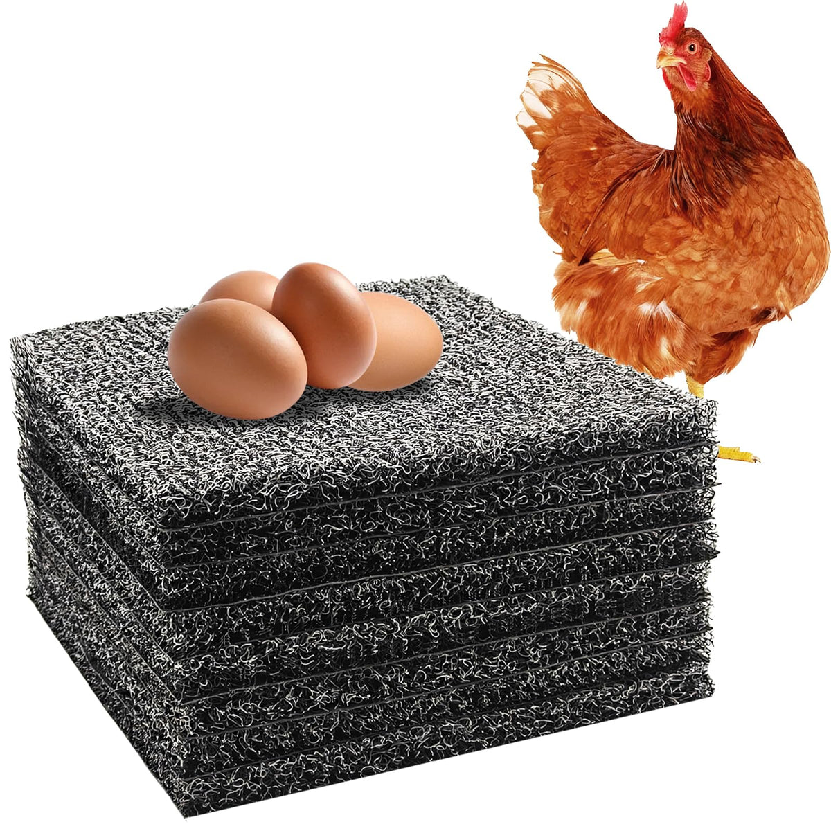 DRQ 8-pcs nesting pads in 12x12 gray provide cushioned egg boxes.