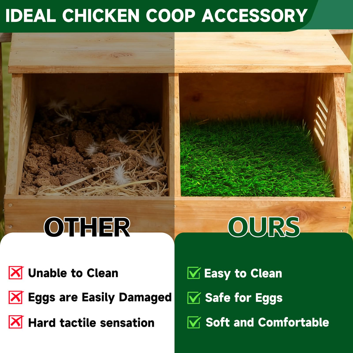 DRQ Cozy nesting pad in action supporting hen comfort and egg safety in nest boxes