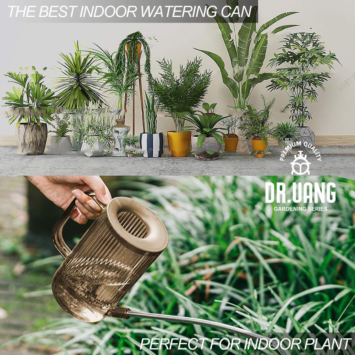 DR.UANG 1-liter capacity fits small-to-mid-size plant care on windowsills.