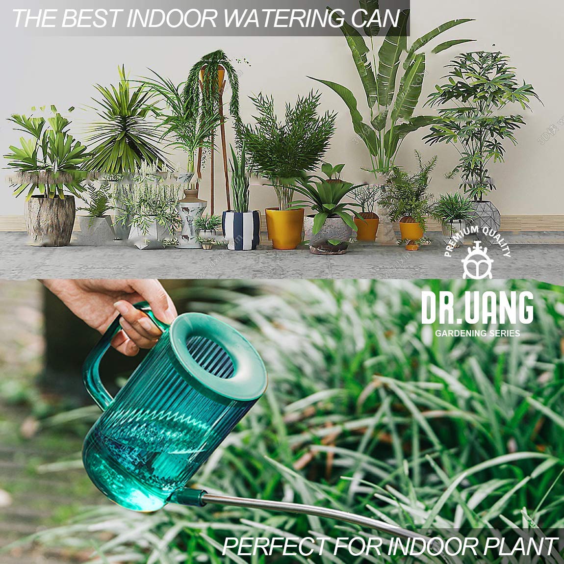 DR.UANG emerald watering can compact size ideal for small spaces