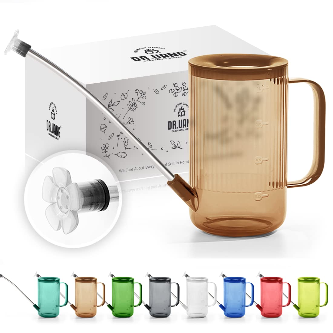 DR.UANG small watering can in amber brown, compact and easy to hold.