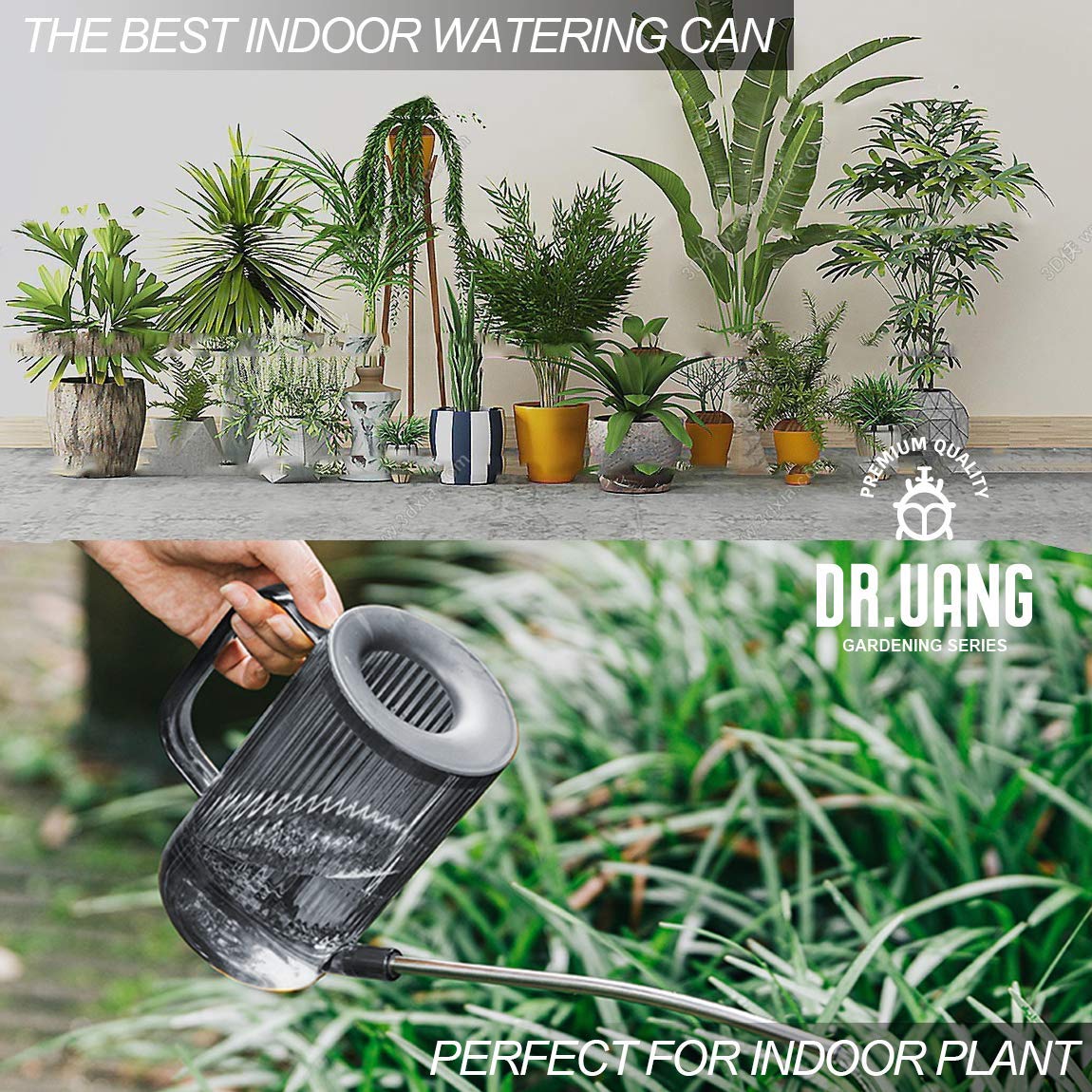 DR.UANG 1L capacity is ideal for everyday indoor plant care.