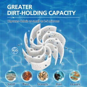 Drupany 60 sq ft DE grid area for expansive filtration capacity.