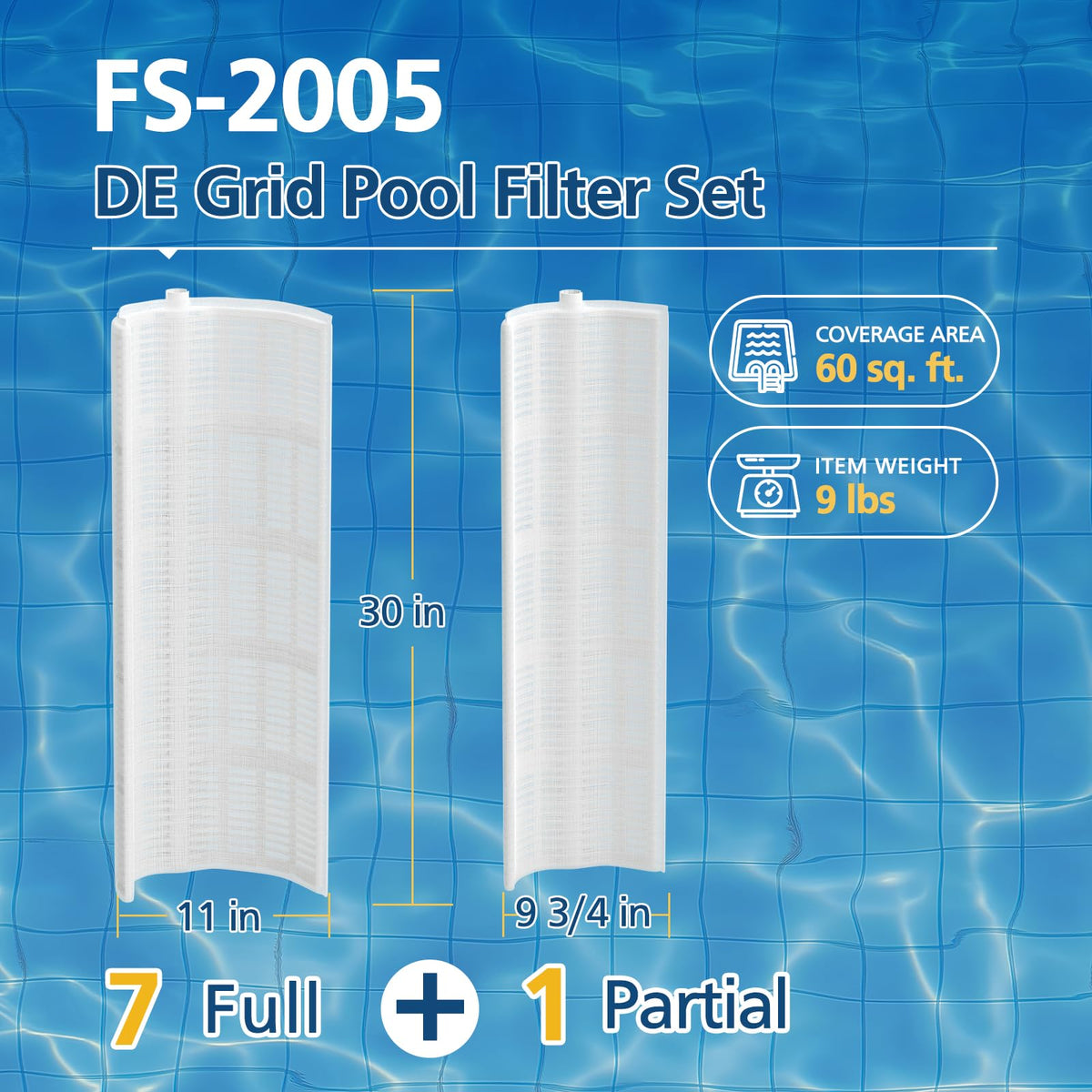Drupany FS-2005 DE grid with 30-inch height ensures optimized water flow.
