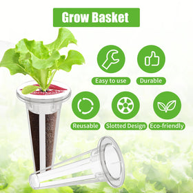 DRYADES hydroponic baskets bottom groove promotes efficient water and nutrient uptake.
