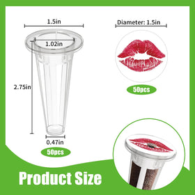 DRYADES seed pod label stickers show the red lip design for easy labeling.
