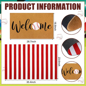Drydiet baseball welcome closeup-coir surface, rich texture adds rustic charm to porch decor