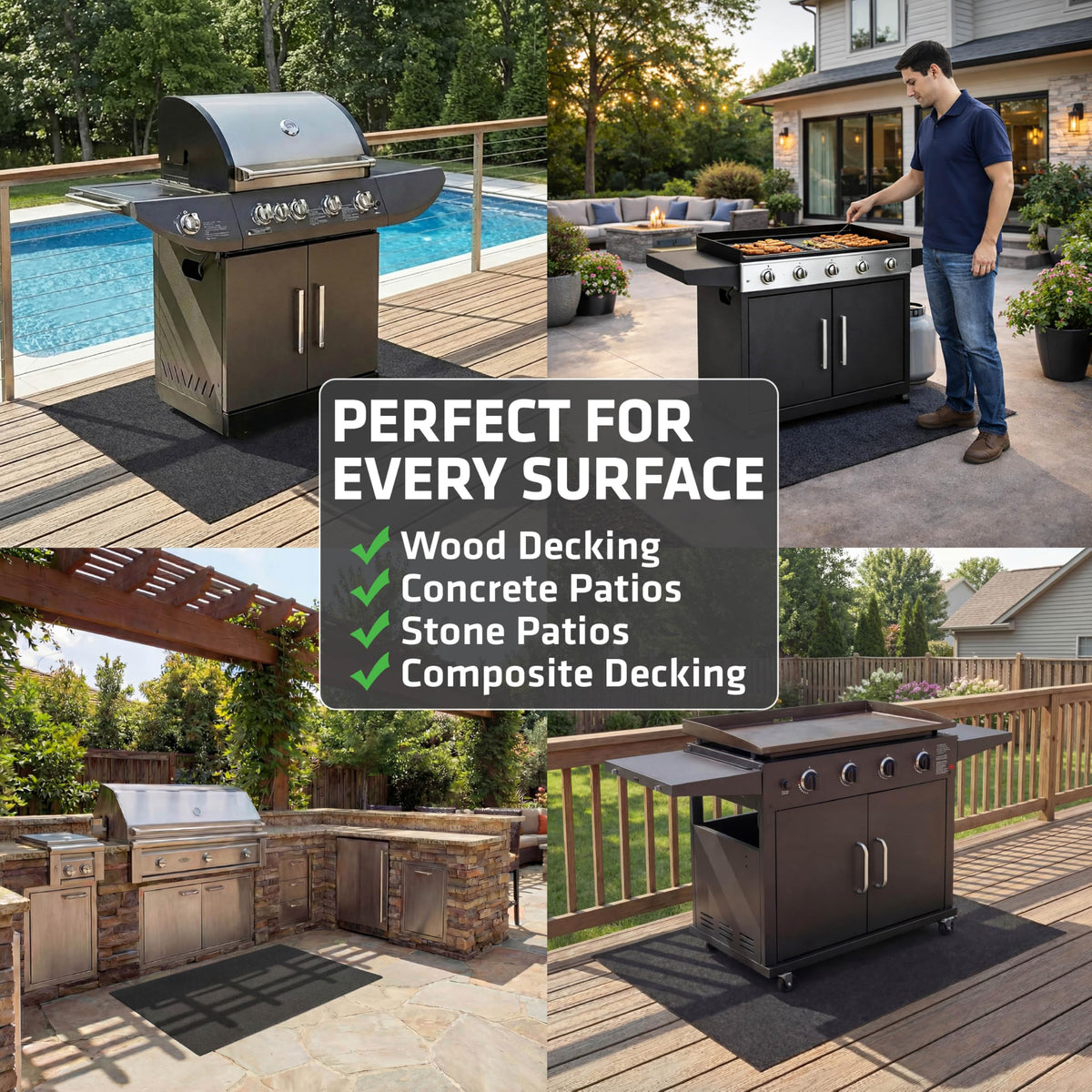 Waterproof barrier stops liquids from soaking through to surfaces.