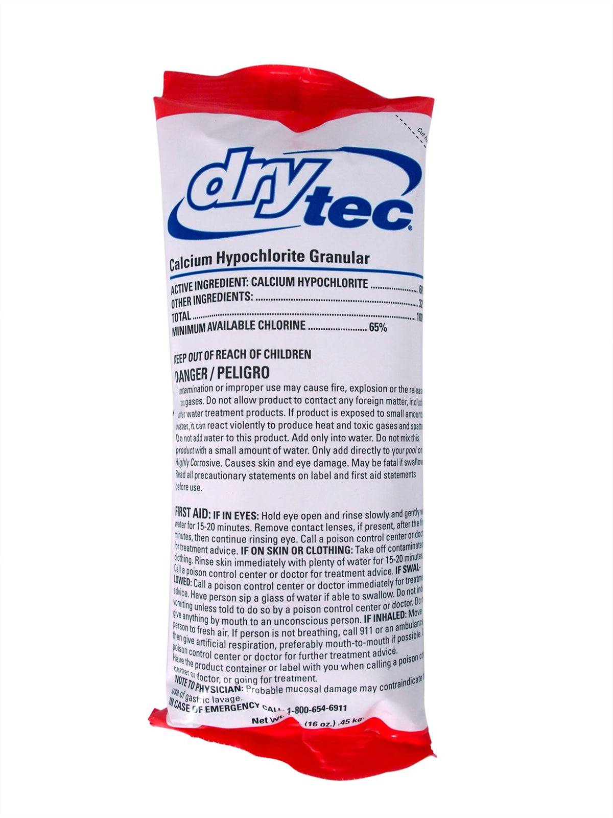 DryTec 1-1901 calcium hypochlorite pool shock bag for quick disinfection